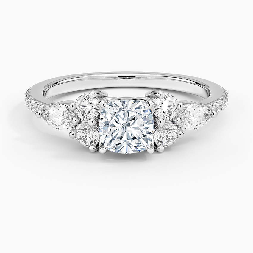 Luxe Nadia Pavé Diamond Ring (1/2 ct. tw.) Platinum Cushion Engagement Ring