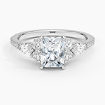 Luxe Nadia Pavé Diamond Ring (1/2 ct. tw.) Platinum Radiant Engagement Ring