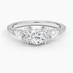 Luxe Nadia Pavé Diamond Ring (1/2 ct. tw.) Platinum Round Engagement Ring