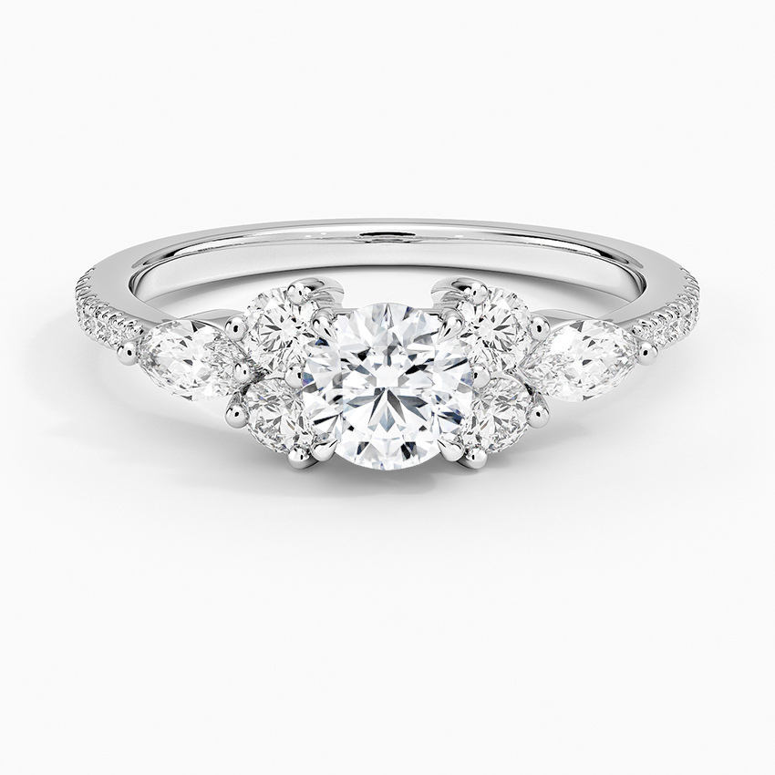 Luxe Nadia Pavé Diamond Ring (1/2 ct. tw.) Platinum Round Engagement Ring