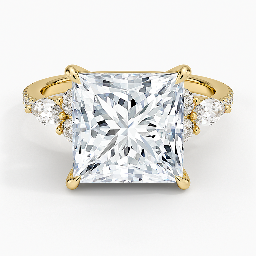 Luxe Nadia Pavé Diamond Ring (1/2 ct. tw.) Yellow Gold 18k Princess Engagement Ring