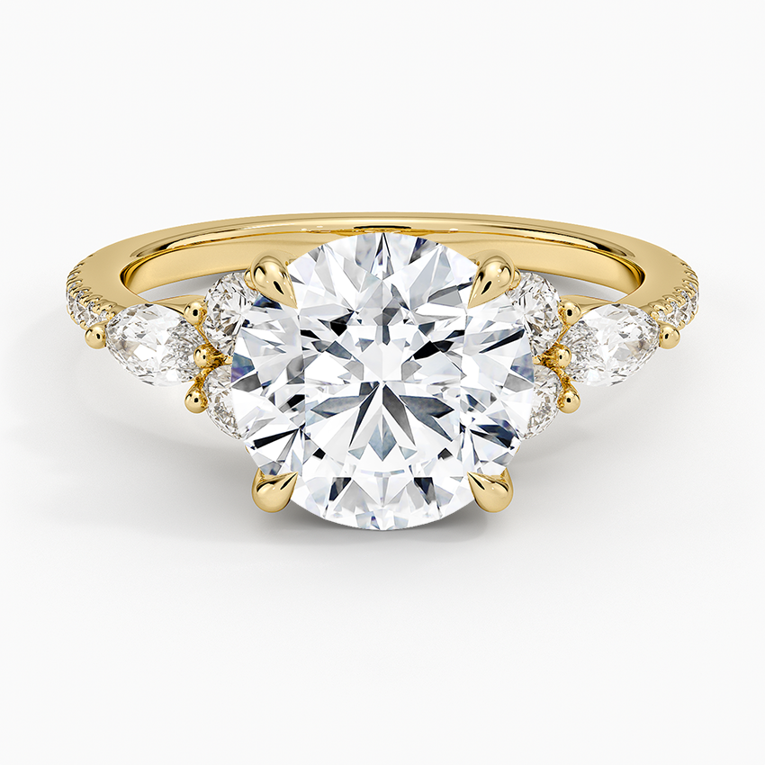 Luxe Nadia Pavé Diamond Ring (1/2 ct. tw.) Yellow Gold 18k Round Engagement Ring