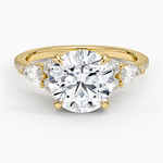 Luxe Nadia Pavé Diamond Ring (1/2 ct. tw.) Yellow Gold 18k Round Engagement Ring
