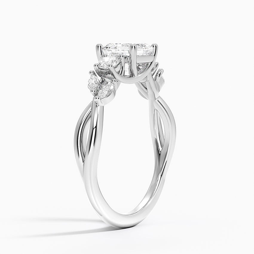 Willow Three Stone Diamond Ring (1/3 ct. tw.) Platinum Asscher Engagement Ring