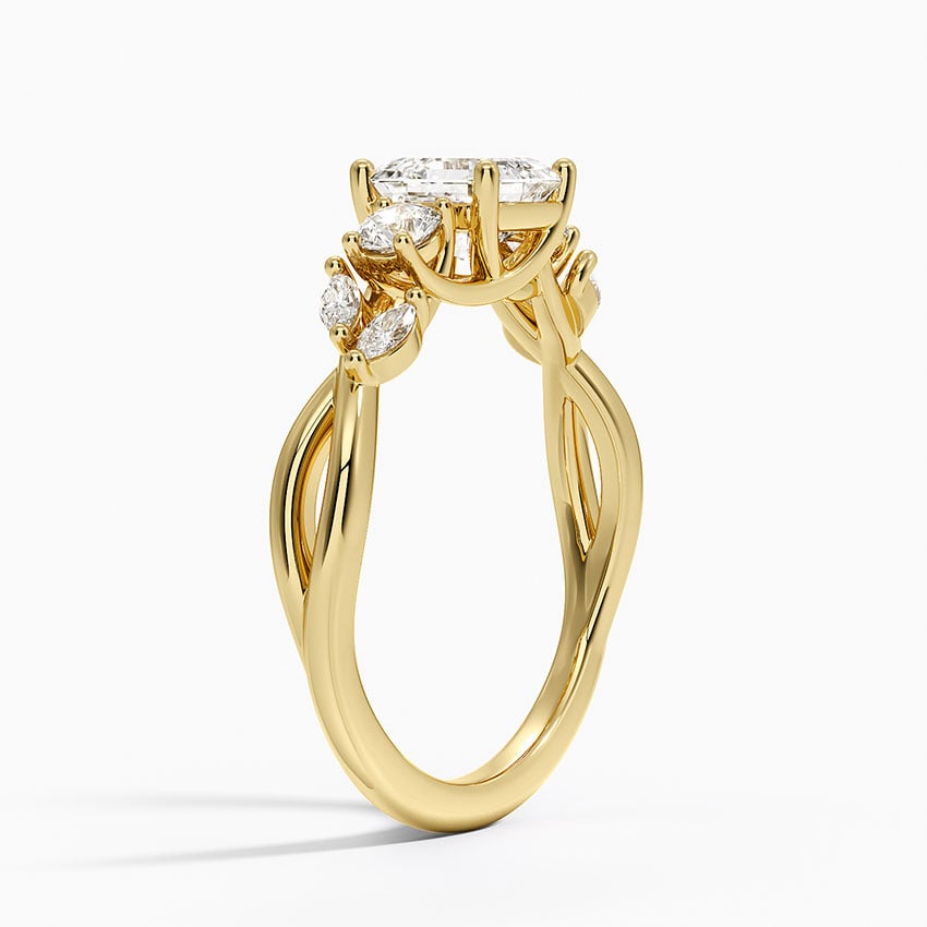 Willow Three Stone Diamond Ring (1/3 ct. tw.) Yellow Gold 18k Asscher Engagement Ring