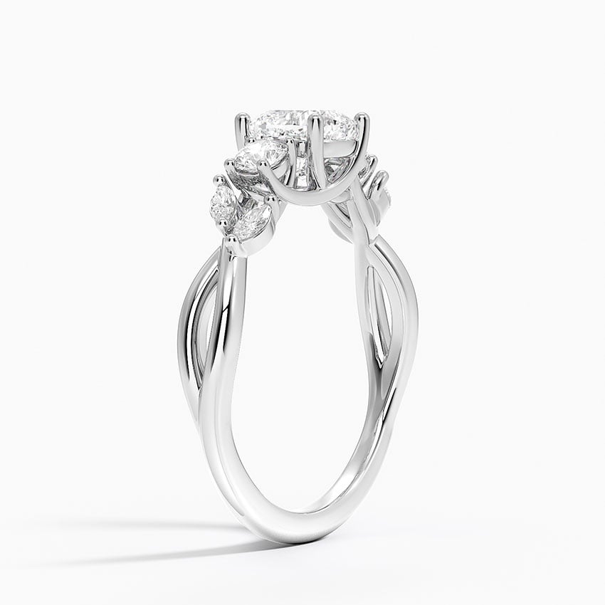 Willow Three Stone Diamond Ring (1/3 ct. tw.) Platinum Cushion Engagement Ring