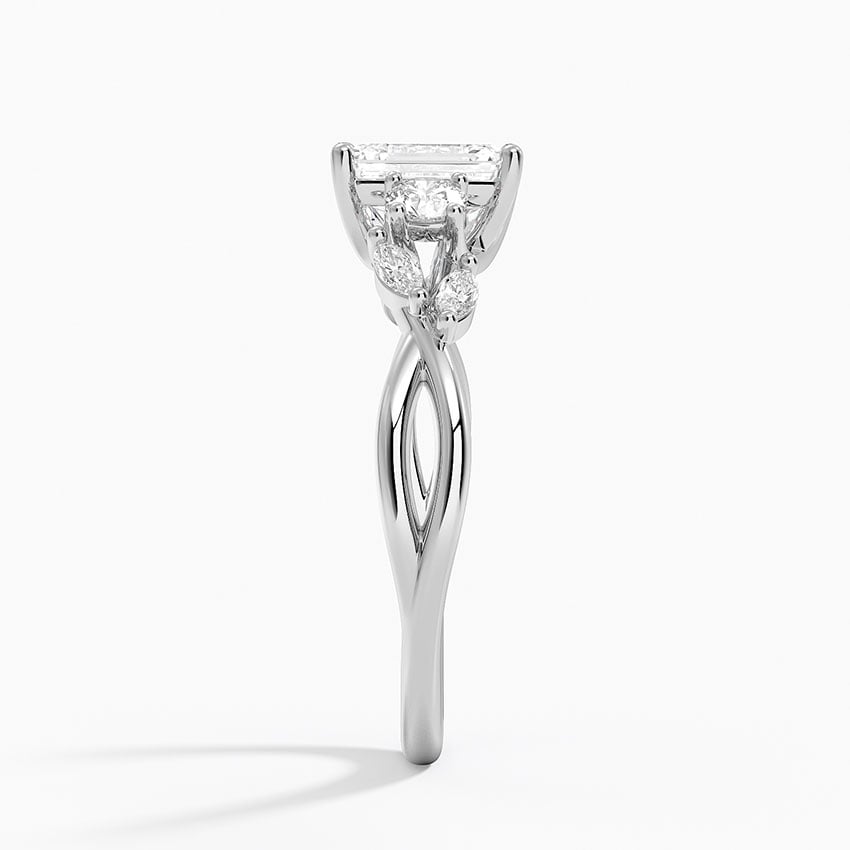 Willow Three Stone Diamond Ring (1/3 ct. tw.) Platinum Emerald Engagement Ring