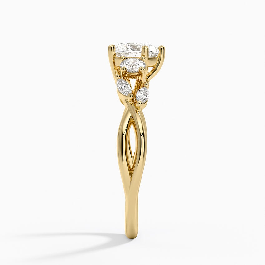 Willow Three Stone Diamond Ring (1/3 ct. tw.) Yellow Gold 18k Heart Engagement Ring