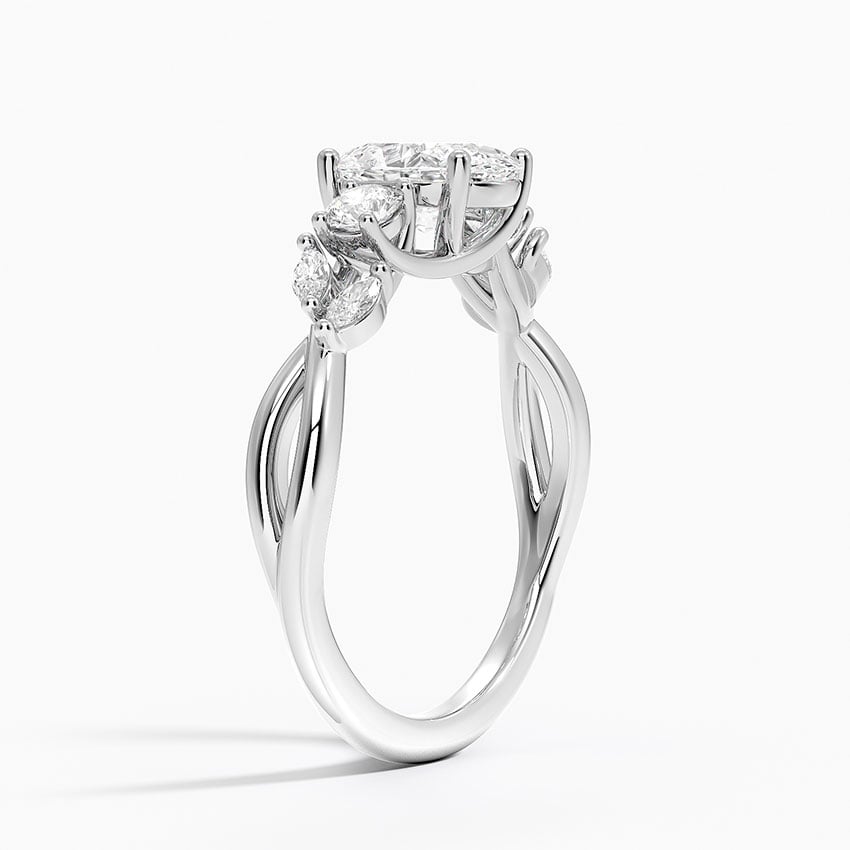 Willow Three Stone Diamond Ring (1/3 ct. tw.) Platinum Oval Engagement Ring