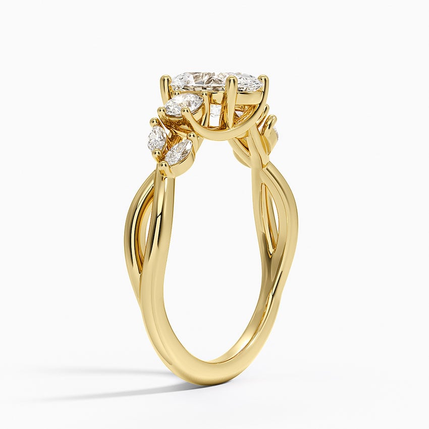 Willow Three Stone Diamond Ring (1/3 ct. tw.) Yellow Gold 18k Oval Engagement Ring