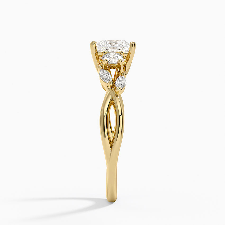 Willow Three Stone Diamond Ring (1/3 ct. tw.) Yellow Gold 18k Princess Engagement Ring