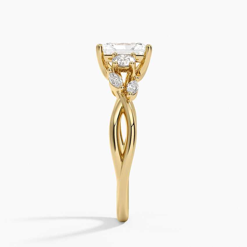 Willow Three Stone Diamond Ring (1/3 ct. tw.) Yellow Gold 18k Radiant Engagement Ring