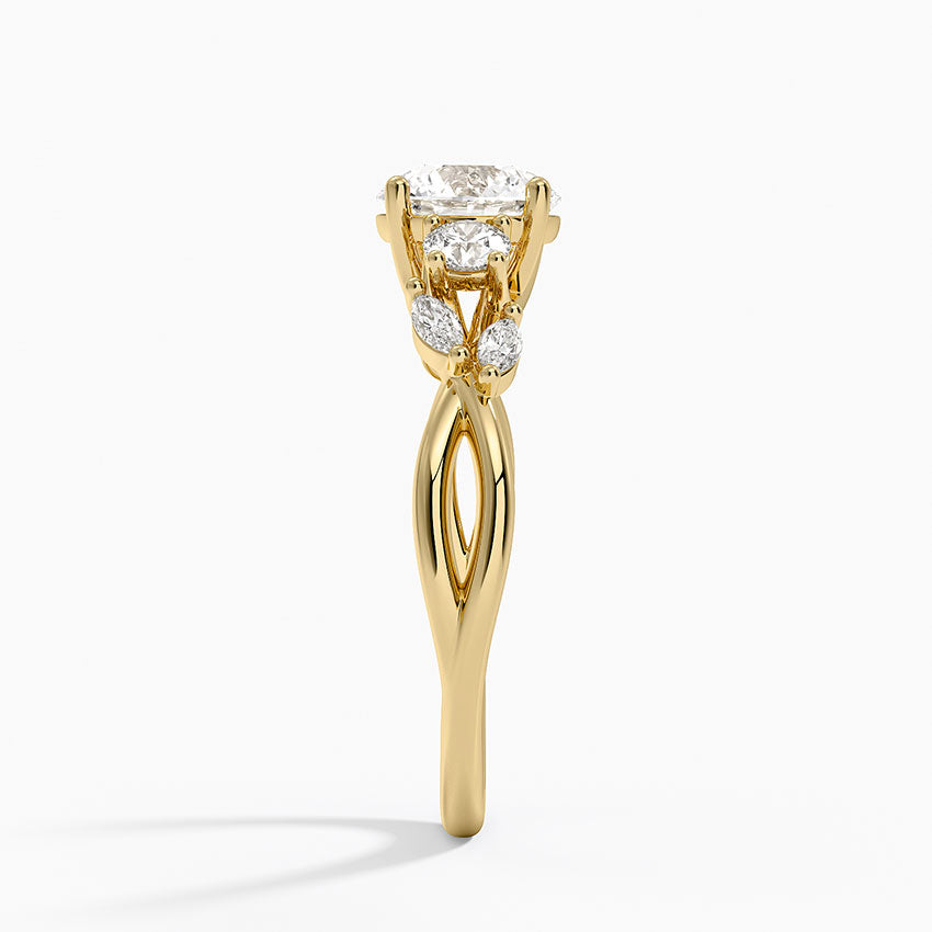 Willow Three Stone Diamond Ring (1/3 ct. tw.) Yellow Gold 18k Round Engagement Ring