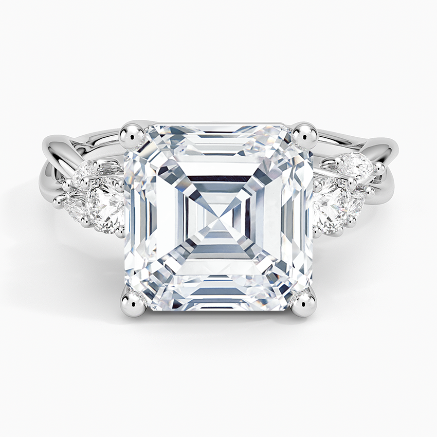 Willow Three Stone Diamond Ring (1/3 ct. tw.) Platinum Asscher Engagement Ring