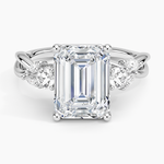 Willow Three Stone Diamond Ring (1/3 ct. tw.) Platinum Emerald Engagement Ring