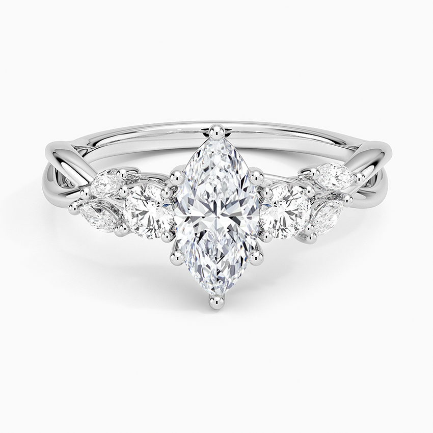 Willow Three Stone Diamond Ring (1/3 ct. tw.) Platinum Marquise Engagement Ring