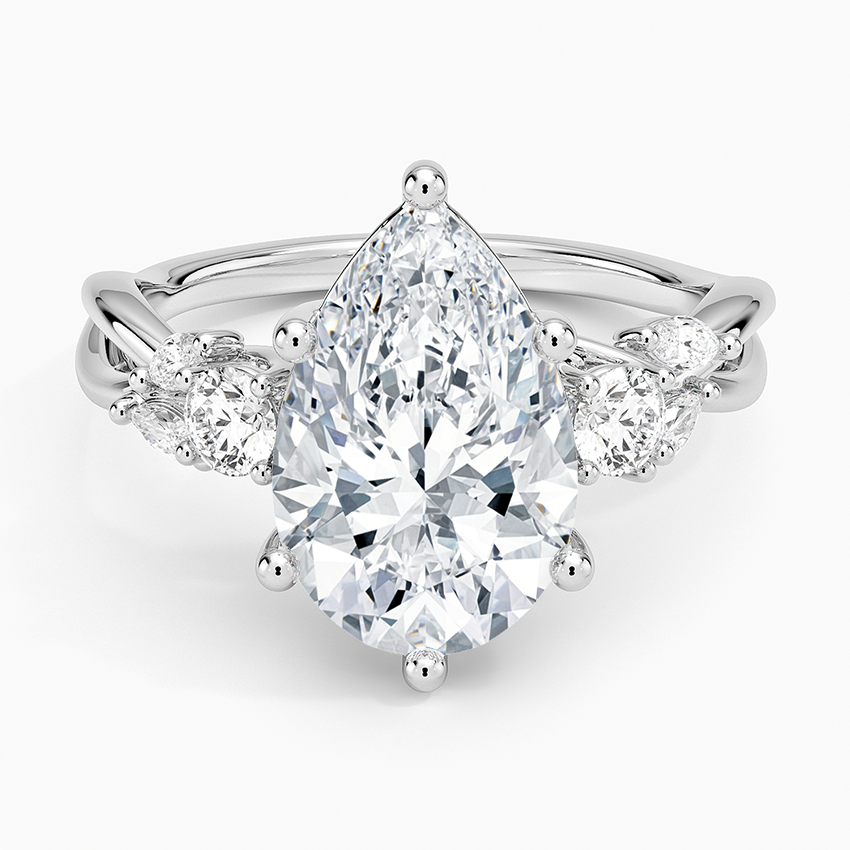 Willow Three Stone Diamond Ring (1/3 ct. tw.) Platinum Pear Engagement Ring
