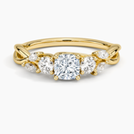 Willow Three Stone Diamond Ring (1/3 ct. tw.) Yellow Gold 18k Cushion Engagement Ring