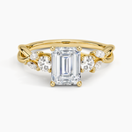 Willow Three Stone Diamond Ring (1/3 ct. tw.) Yellow Gold 18k Emerald Engagement Ring