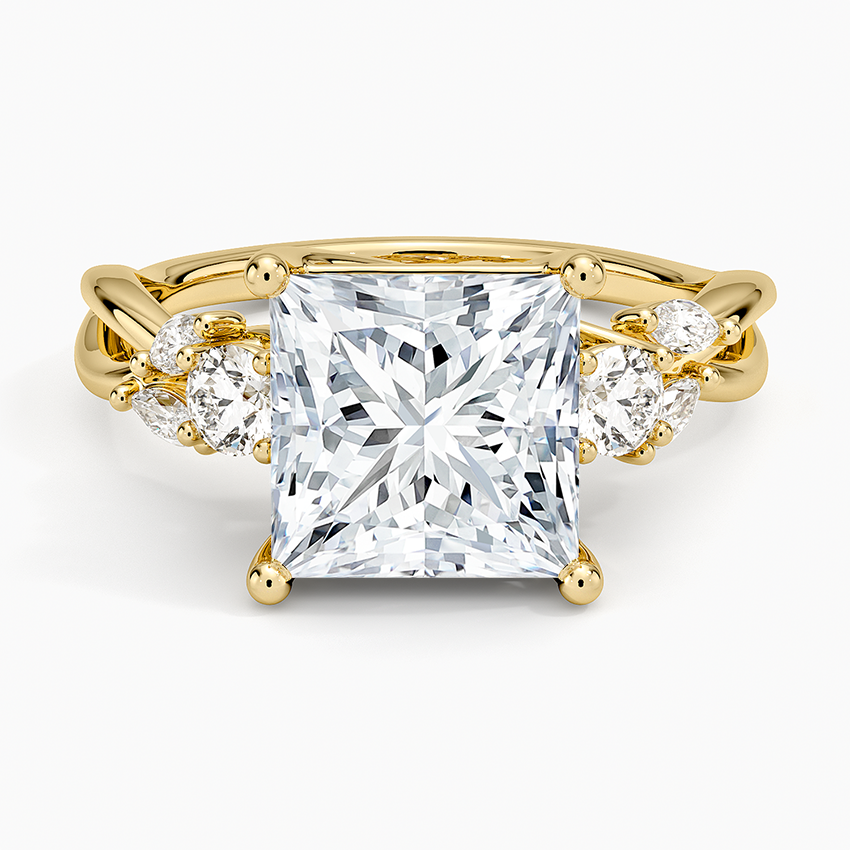 Willow Three Stone Diamond Ring (1/3 ct. tw.) Yellow Gold 18k Princess Engagement Ring