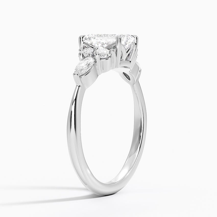 Luxe Nadia Diamond Ring Platinum Emerald Engagement Ring