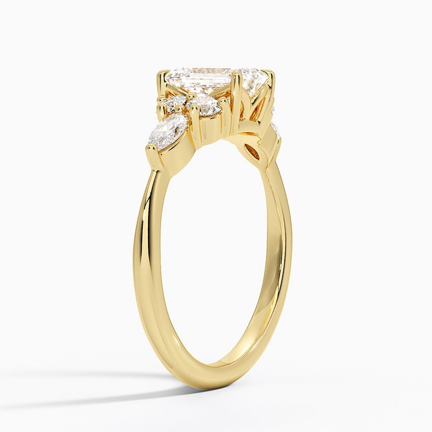 Luxe Nadia Diamond Ring Yellow Gold 18k Emerald Engagement Ring