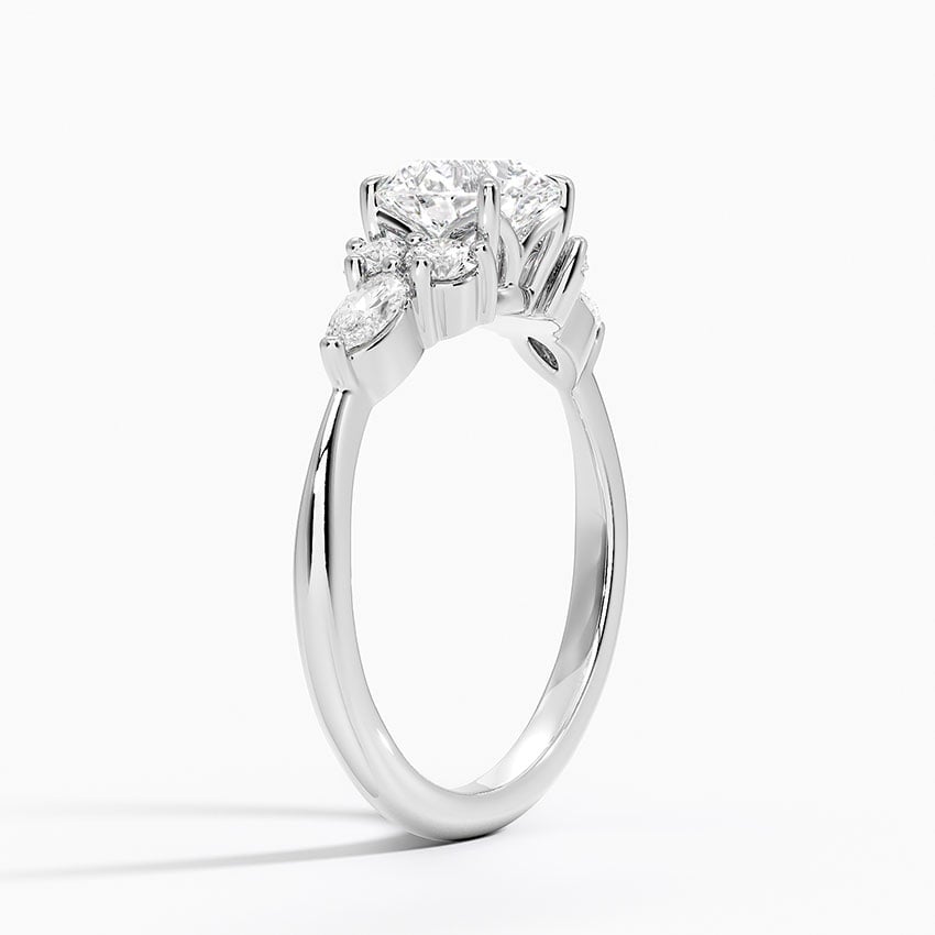 Luxe Nadia Diamond Ring Platinum Round Engagement Ring