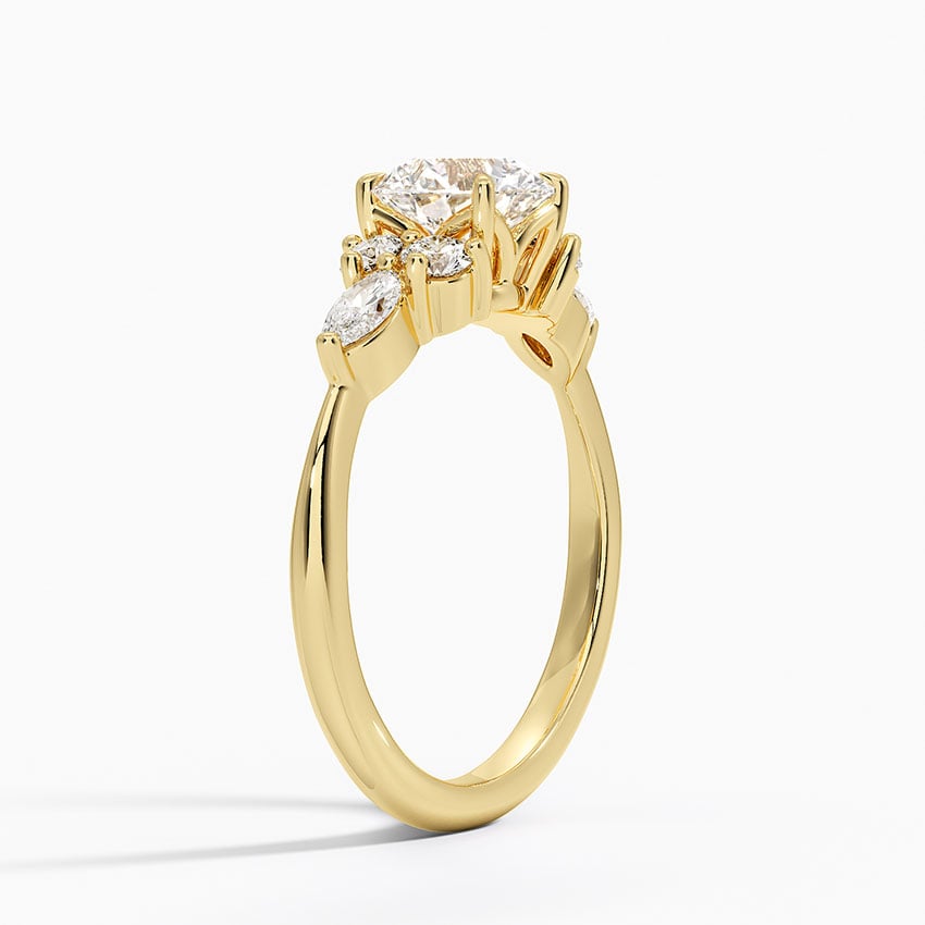 Luxe Nadia Diamond Ring Yellow Gold 18k Round Engagement Ring