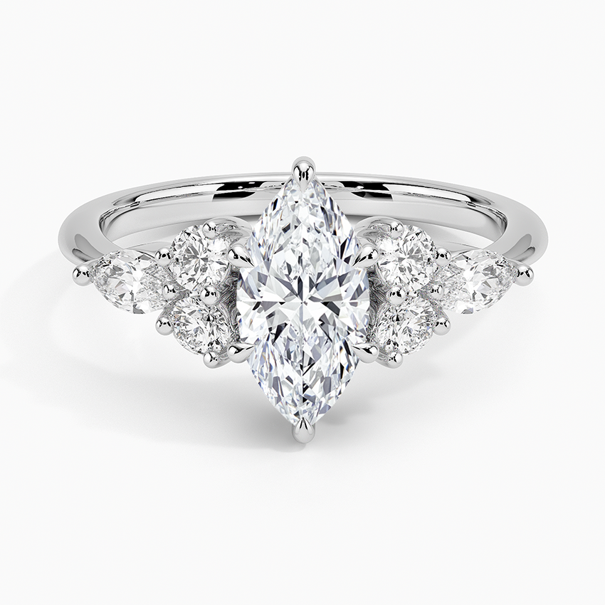 Luxe Nadia Diamond Ring Platinum Marquise Engagement Ring