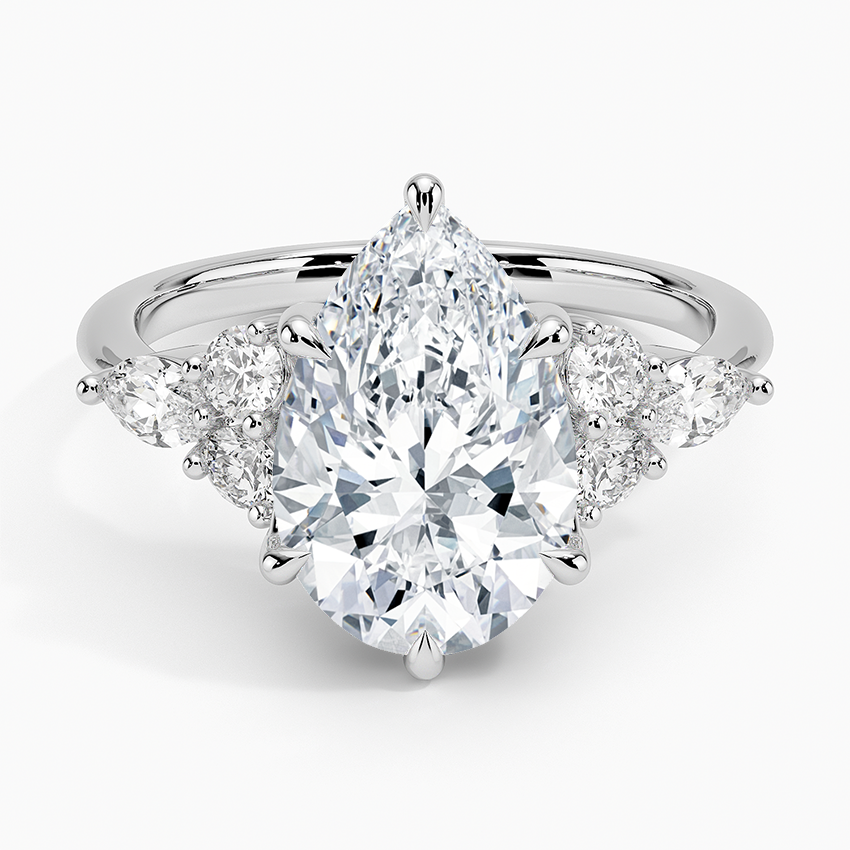 Luxe Nadia Diamond Ring Platinum Pear Engagement Ring