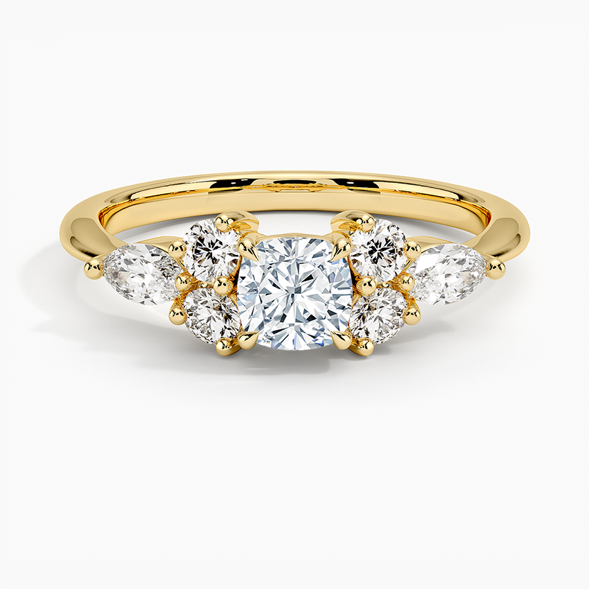 Luxe Nadia Diamond Ring Yellow Gold 18k Cushion Engagement Ring