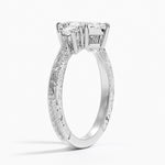 Elsie Three Stone Engraved Diamond Ring (1/3 ct. tw.) Platinum Marquise Engagement Ring
