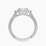 Elsie Three Stone Engraved Diamond Ring (1/3 ct. tw.) Platinum Princess Engagement Ring