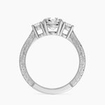 Elsie Three Stone Engraved Diamond Ring (1/3 ct. tw.) Platinum Round Engagement Ring