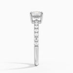 Dara Low-Profile Diamond Ring Platinum Asscher Engagement Ring