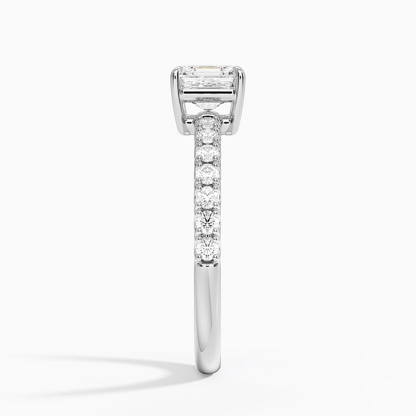 Dara Low-Profile Diamond Ring Platinum Asscher Engagement Ring