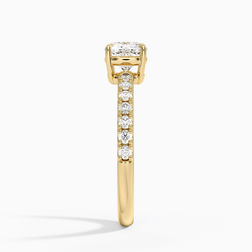 Dara Low-Profile Diamond Ring Yellow Gold 18k Cushion Engagement Ring
