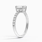 Dara Low-Profile Diamond Ring Platinum Emerald Engagement Ring