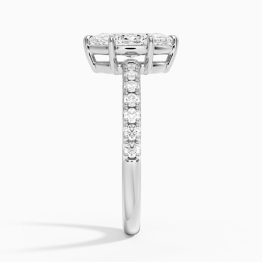 Dara Low-Profile Diamond Ring Platinum Marquise Engagement Ring