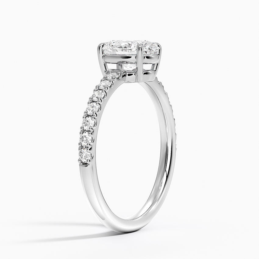 Dara Low-Profile Diamond Ring Platinum Oval Engagement Ring