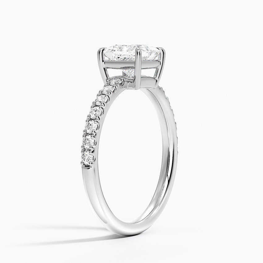 Dara Low-Profile Diamond Ring Platinum Princess Engagement Ring