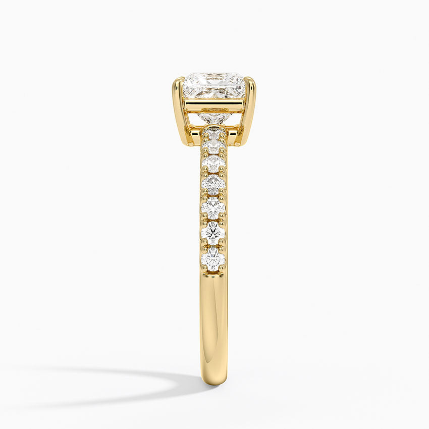 Dara Low-Profile Diamond Ring Yellow Gold 18k Princess Engagement Ring