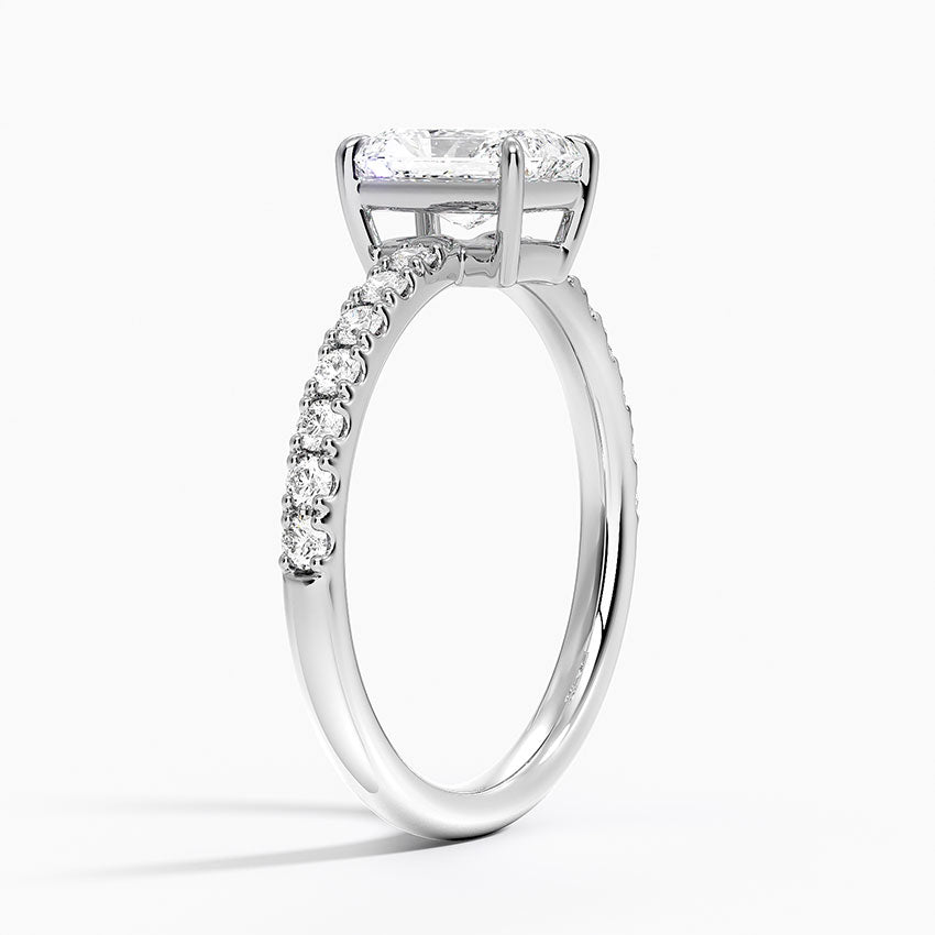 Dara Low-Profile Diamond Ring Platinum Radiant Engagement Ring