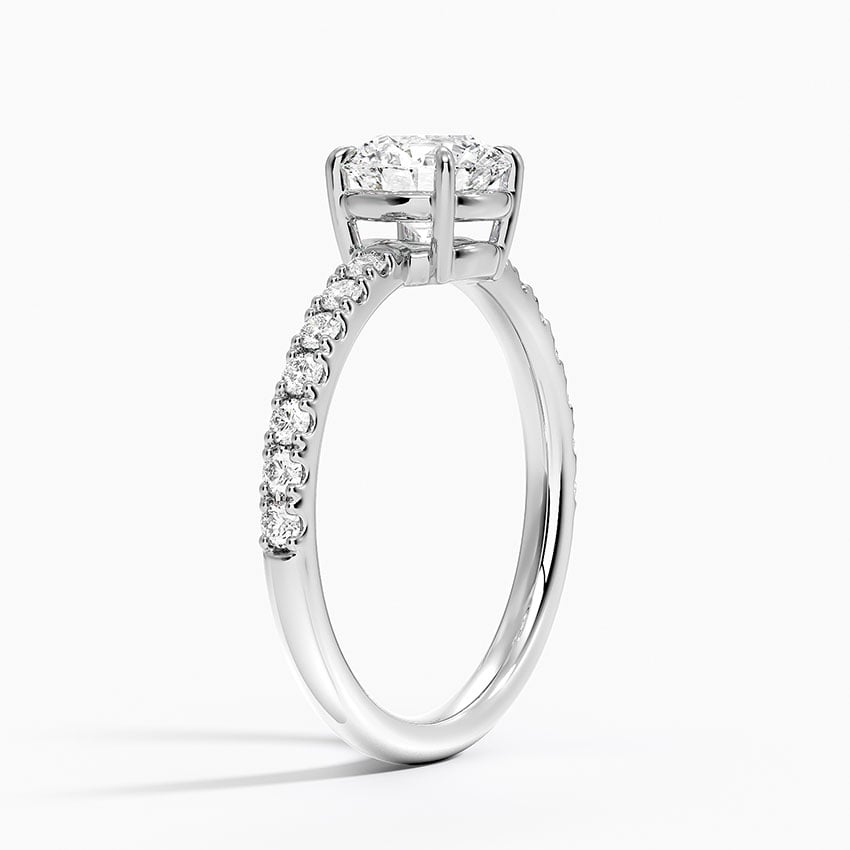 Dara Low-Profile Diamond Ring Platinum Round Engagement Ring