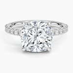 Dara Low-Profile Diamond Ring Platinum Cushion Engagement Ring