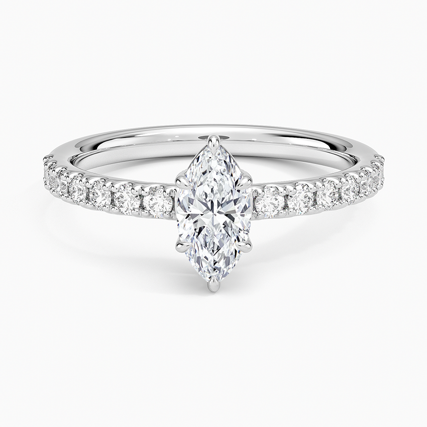 Dara Low-Profile Diamond Ring Platinum Marquise Engagement Ring