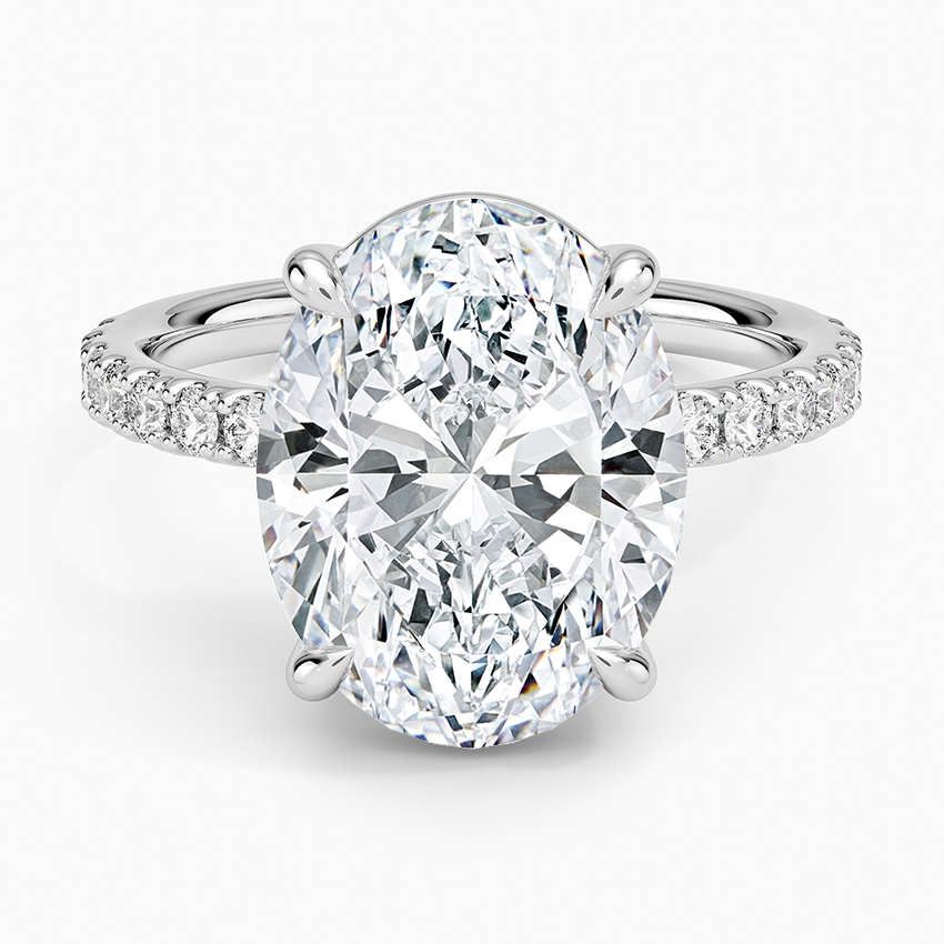 Dara Low-Profile Diamond Ring Platinum Oval Engagement Ring