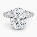Dara Low-Profile Diamond Ring Platinum Oval Engagement Ring