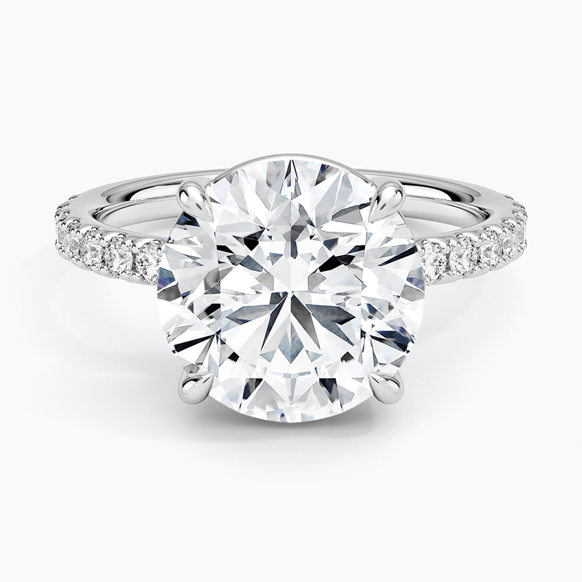 Dara Low-Profile Diamond Ring Platinum Round Engagement Ring