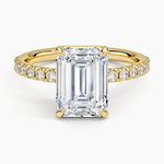Dara Low-Profile Diamond Ring Yellow Gold 18k Emerald Engagement Ring